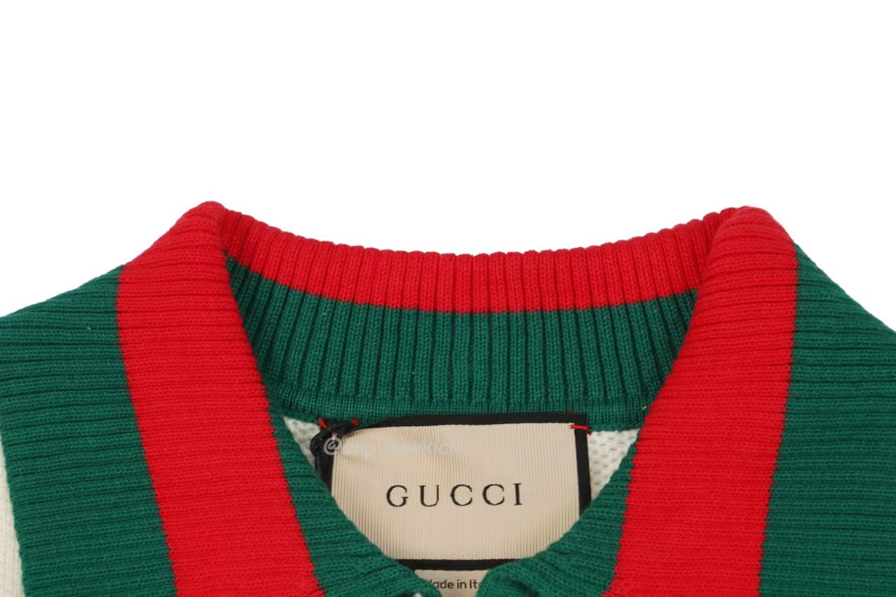 Gucci Logo Appliqued Striped Cotton Polo Shirt (7) - www.newkick.org